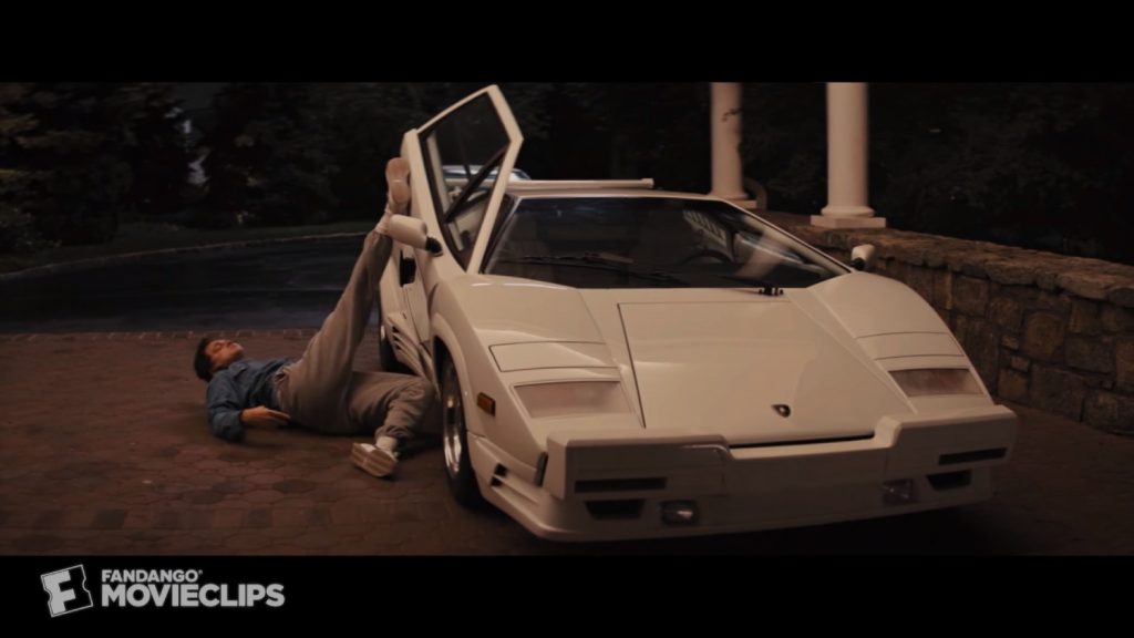 A while Lamborghini Countach featured in The Wolf of Wall Street