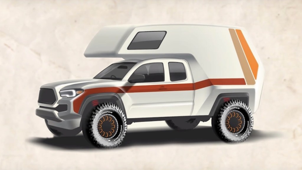 Toyota Tacoma Tacozilla camper rendering for SEMA