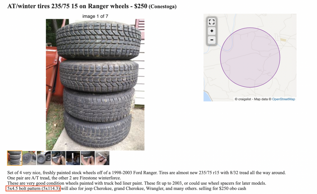 Winter Tires On Craigslist