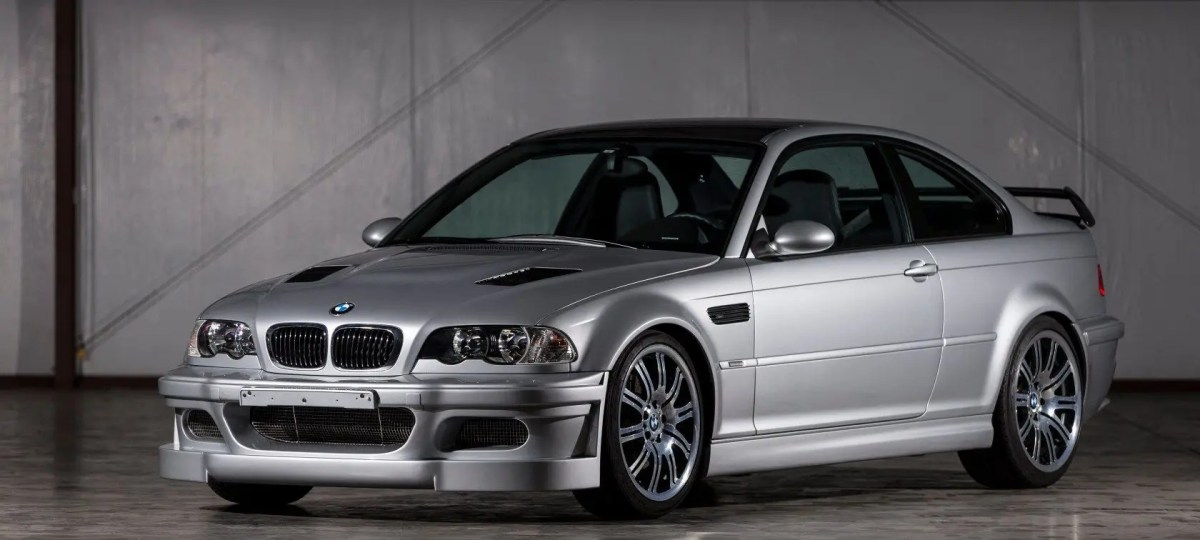 Special edition BMW E46 M3 GTR parked inside
