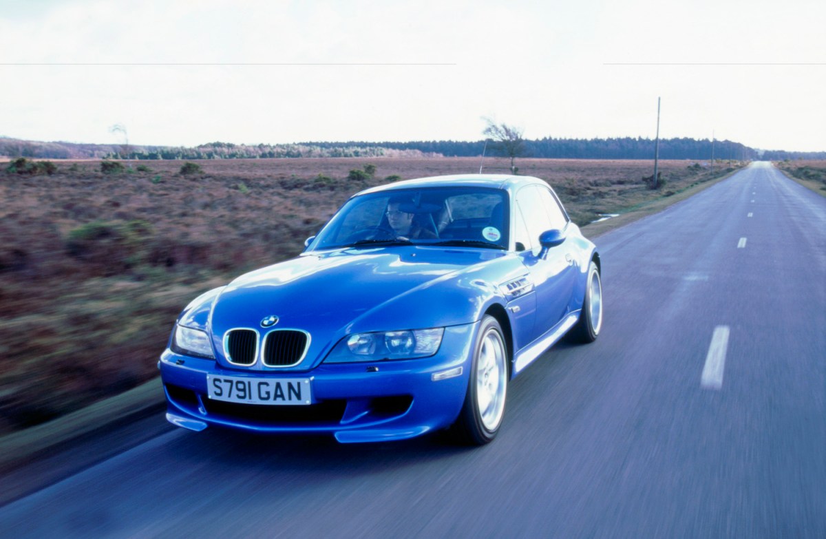 1998 BMW Z3M coupe driving on country road