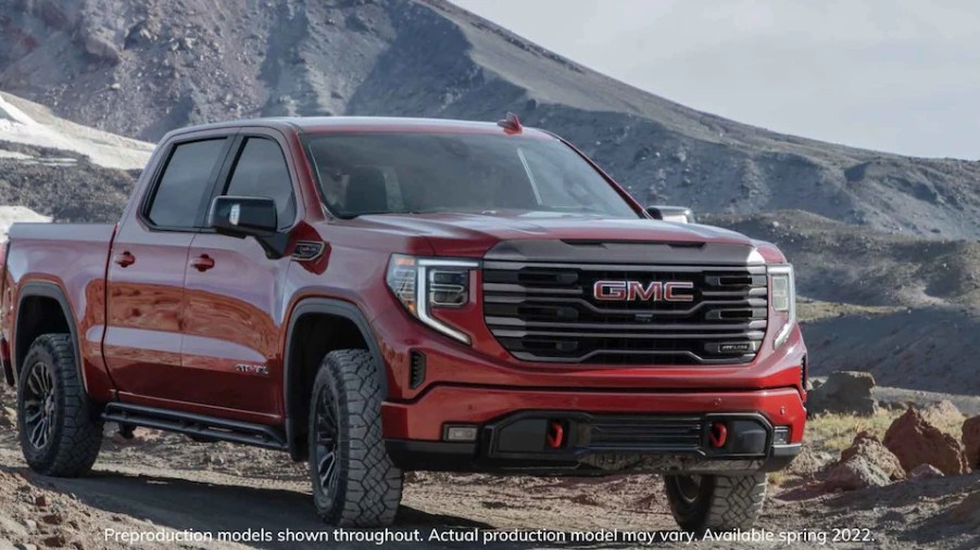 2022 GMC Sierra 1500 AT4X parked in the mountains.