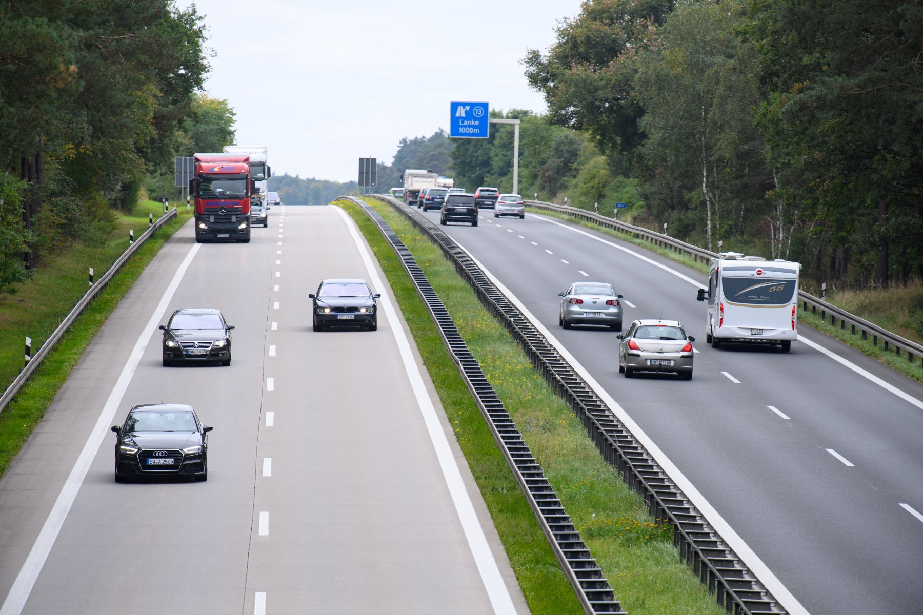 Highway traffic in Brandenburg, Germany