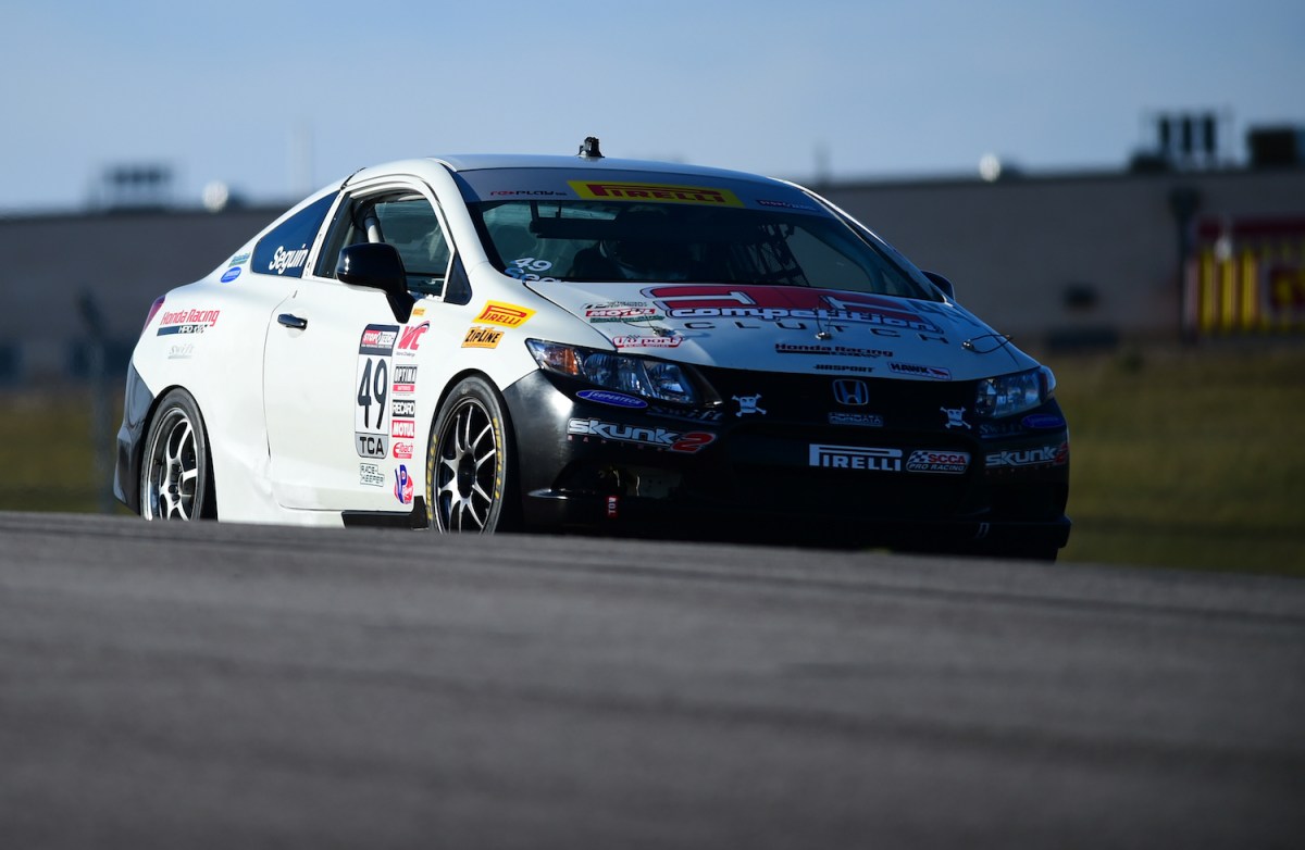 Honda Civic Si racing at the Circuit of the Americas, Austin, TX