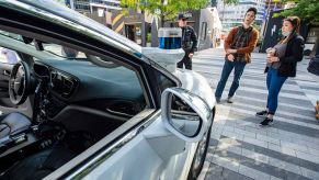 A Motional driverless car at an event