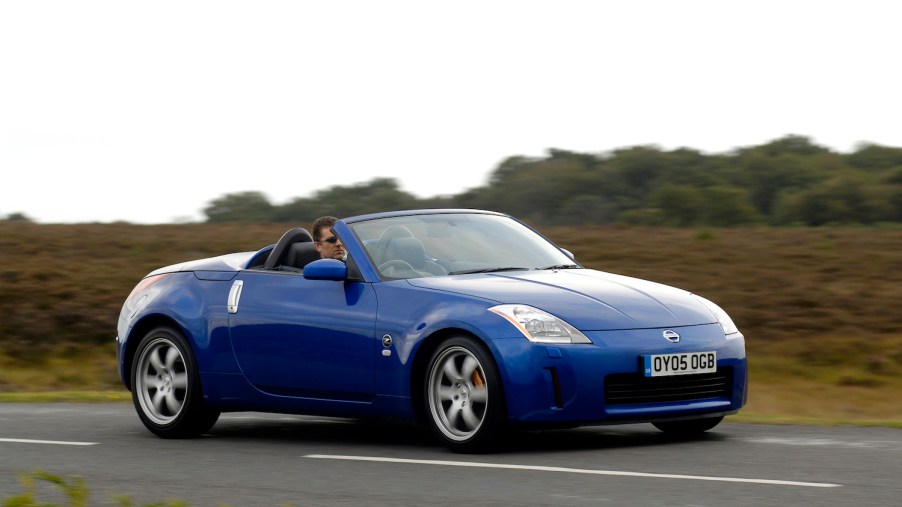2005 Nissan 350Z driving down the road