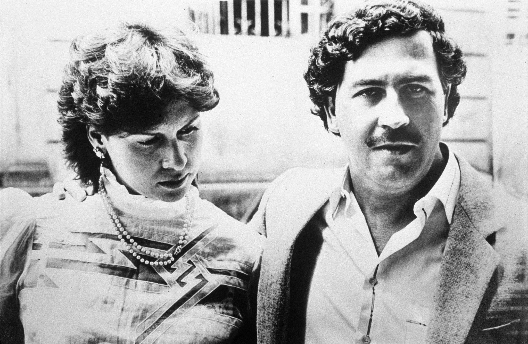 Pablo Escobar and his wife, Maria pose for a photo in 1983
