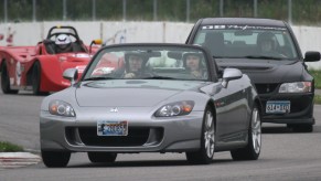 A honda s2000 lapping a race track