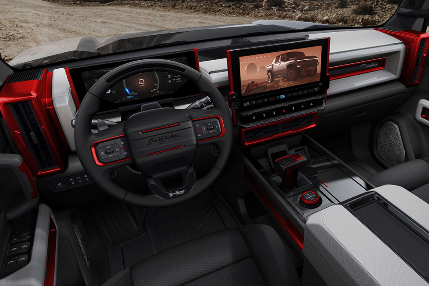 The interior of the GMC Hummer EV Edition 1 From Neiman Marcus and Barrett-Jackson