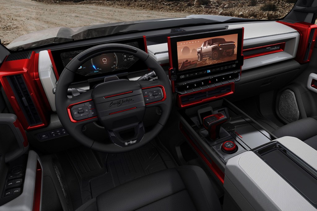 The interior of the GMC Hummer EV Edition 1 From Neiman Marcus