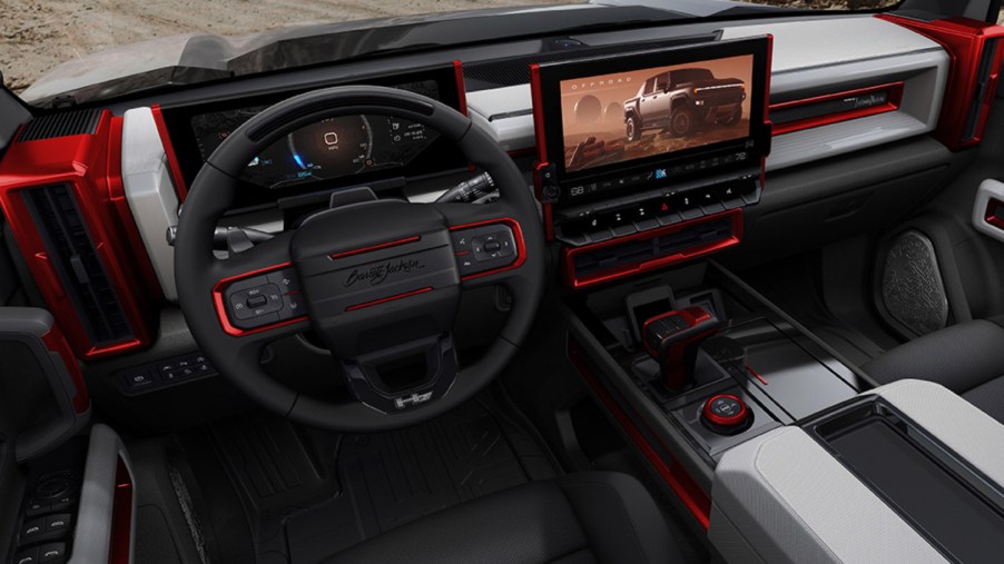 The interior of the GMC Hummer EV Edition 1 From Neiman Marcus