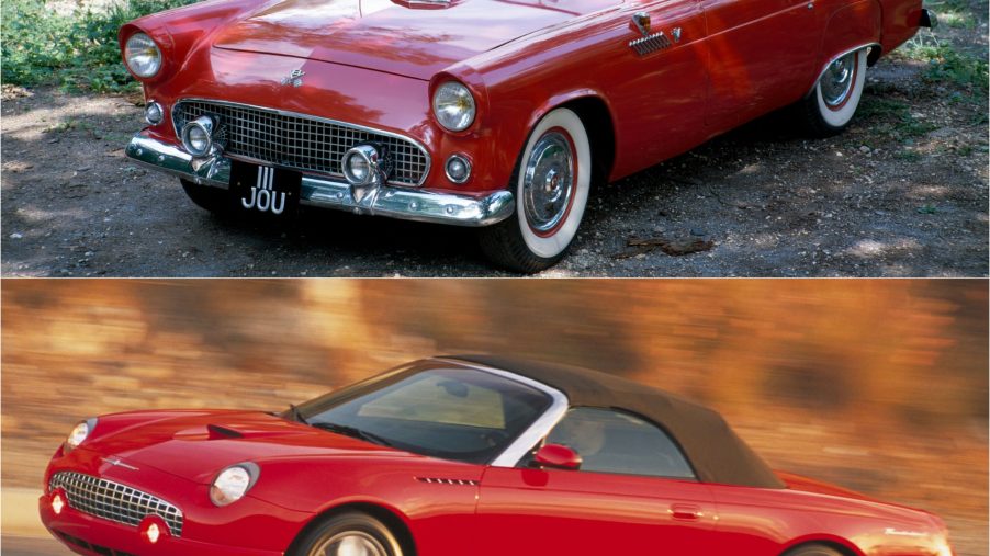 1955 Ford Thunderbird (top) vs. 2005 Ford Thunderbird (bottom)