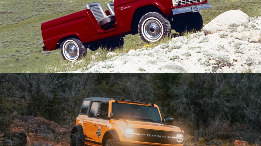 1966 Ford Bronco (Top) and 2022 Ford Bronco (Bottom)