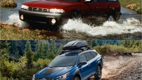 1996 Subaru Legacy Outback (Top) and 2022 Subaru Outback Wilderness (Bottom)