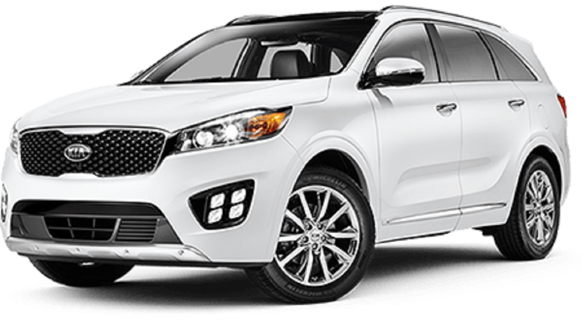 A white 2016 Kia Sorento against a white background. There may be a new 2021 Kia recall if the NHTSA decides it's worthy of one.