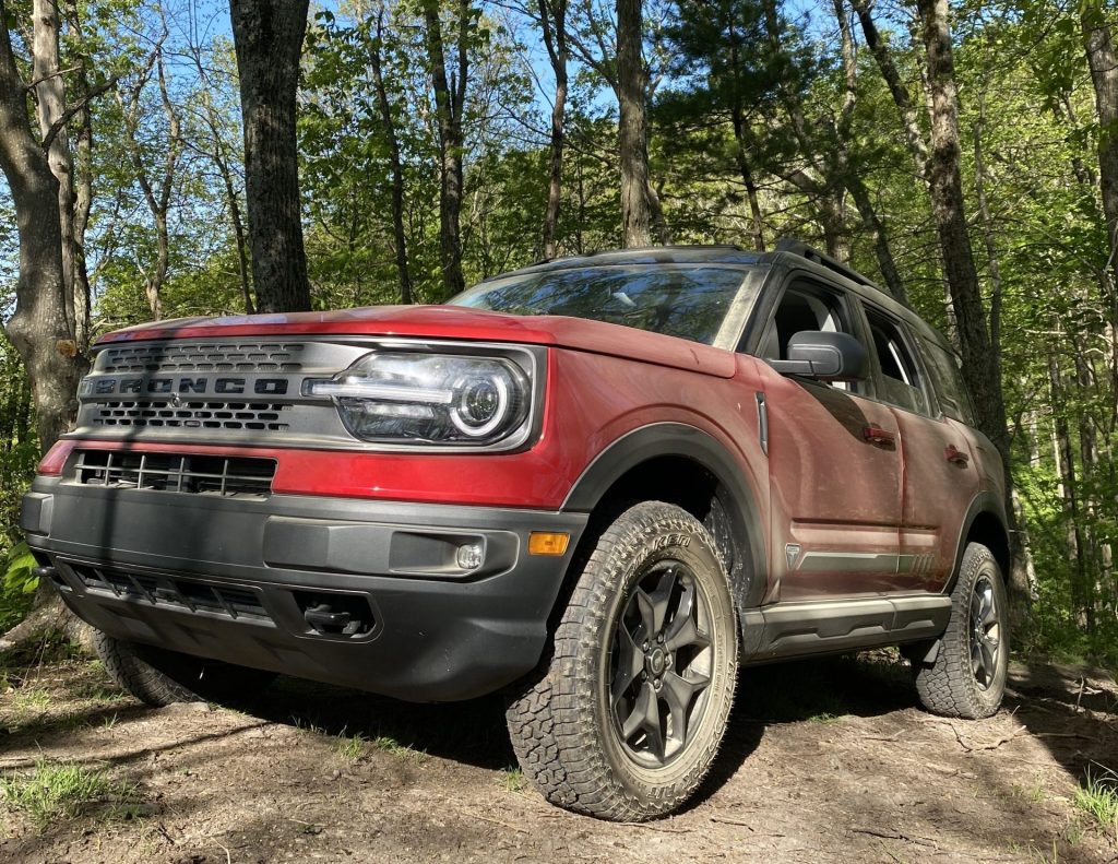 2021 Ford Bronco Sport crawling over rocks 