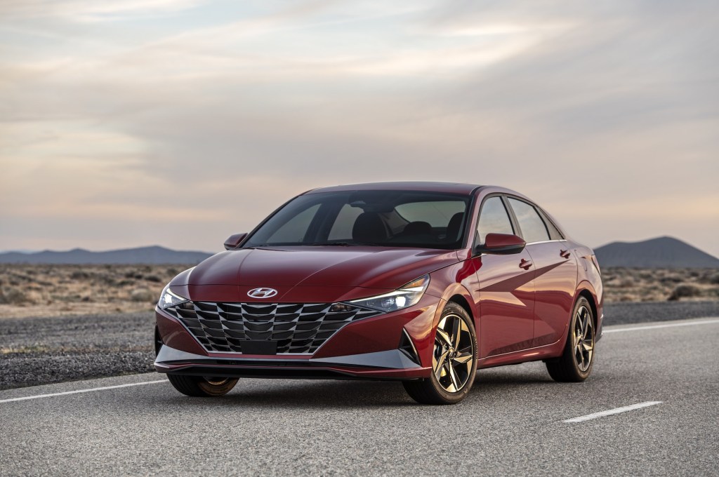 2021 Hyundai Elantra front three quarter shot