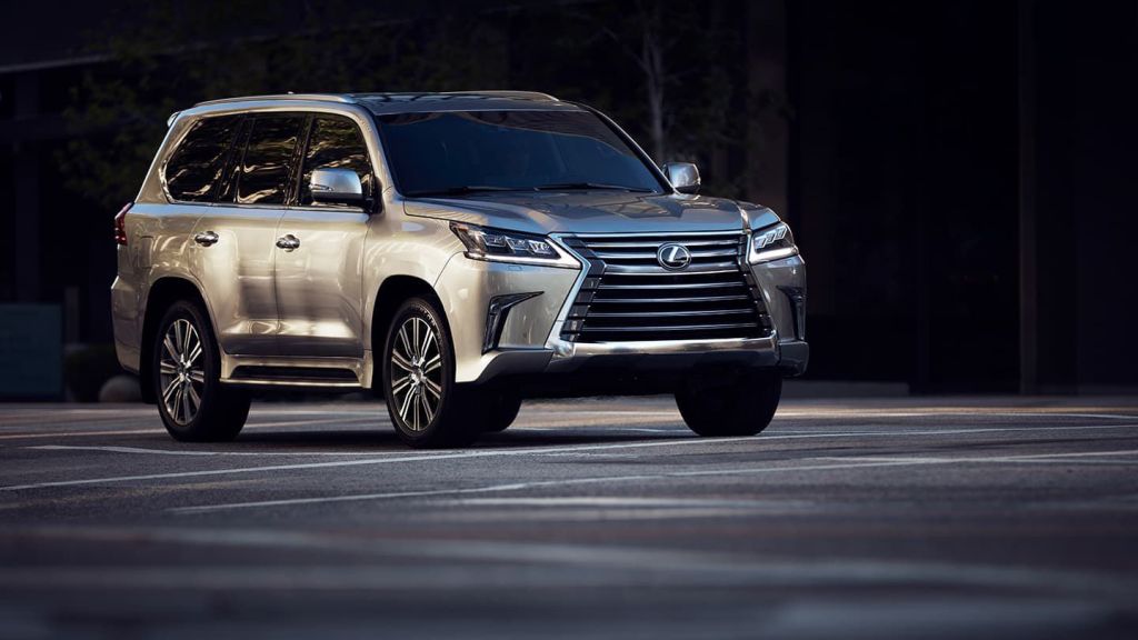 2021 Lexus LX570 with a dark background, it's an SUV to avoid to save money on gas.