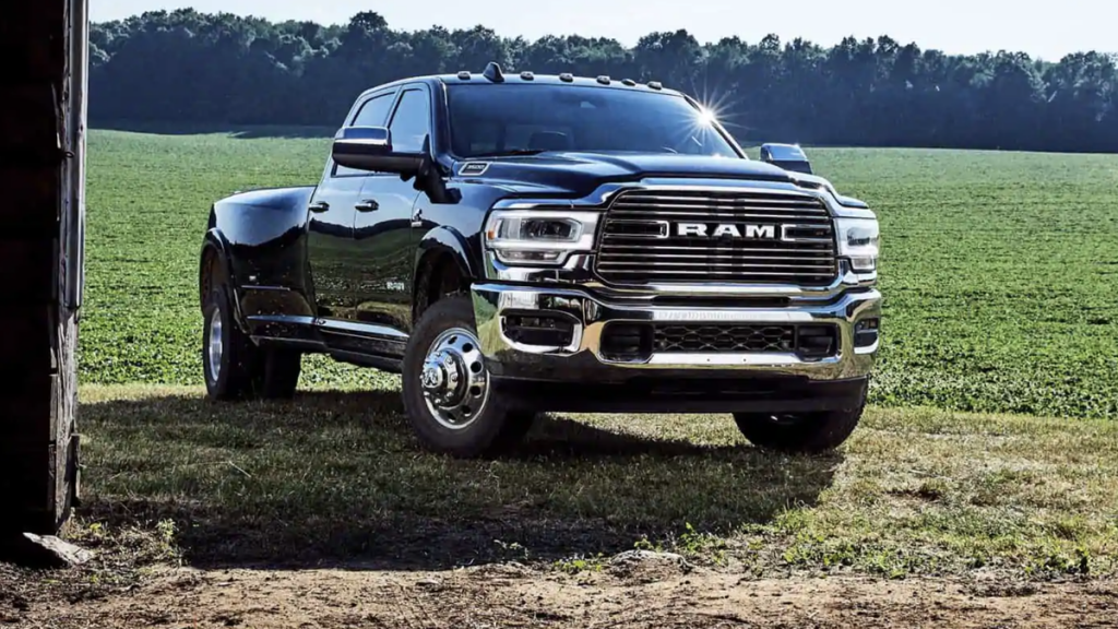 The 2021 Ram 3500 parked in grass