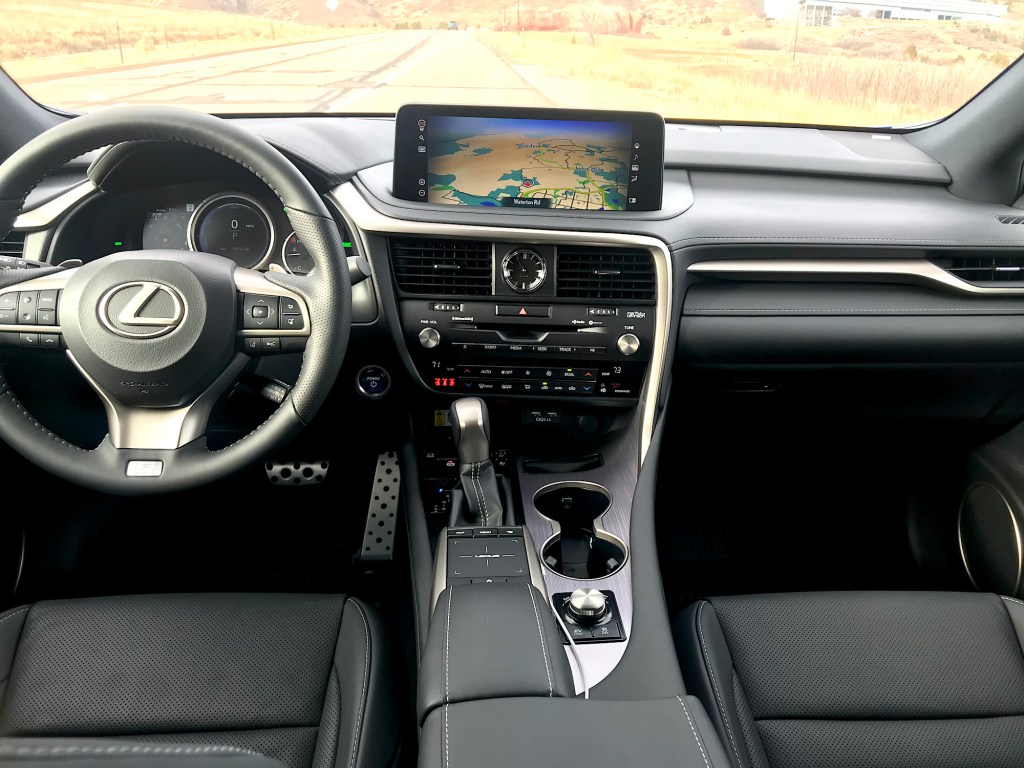 2022 Lexus RX 450h F Sport interior shot for full review