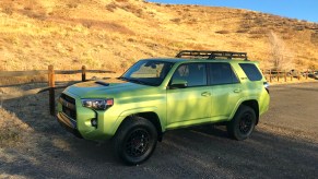 a Lime Rush 2022 Toyota 4Runner TRD Pro sitting in a dirt lot