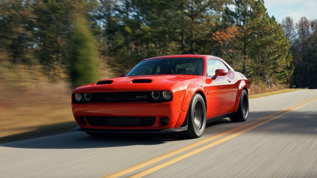 The 2022 Dodge Challenger SRT Hellcat on the road