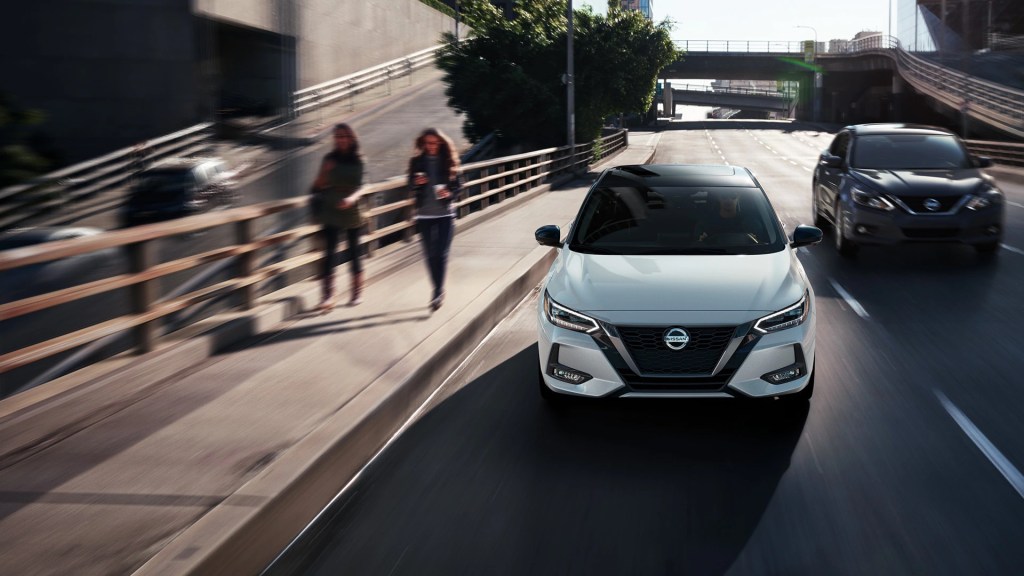 2022 Nissan Sentra driving down the road