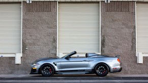 A Ford Mustang-based Shelby Supersnake in silver