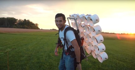 What Uses 50 Drone Motors, Duct Tape, and Flies? This Sketchy Paramotor