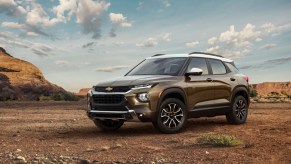 Brown 2022 Chevrolet Trailblazer parked on desert terrain