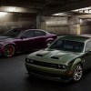 The 2022 Dodge Charger (left) and Challenger SRT Hellcat Redeye Widebody Jailbreak models. The Dodge Hellcat badge is ending production in 2023