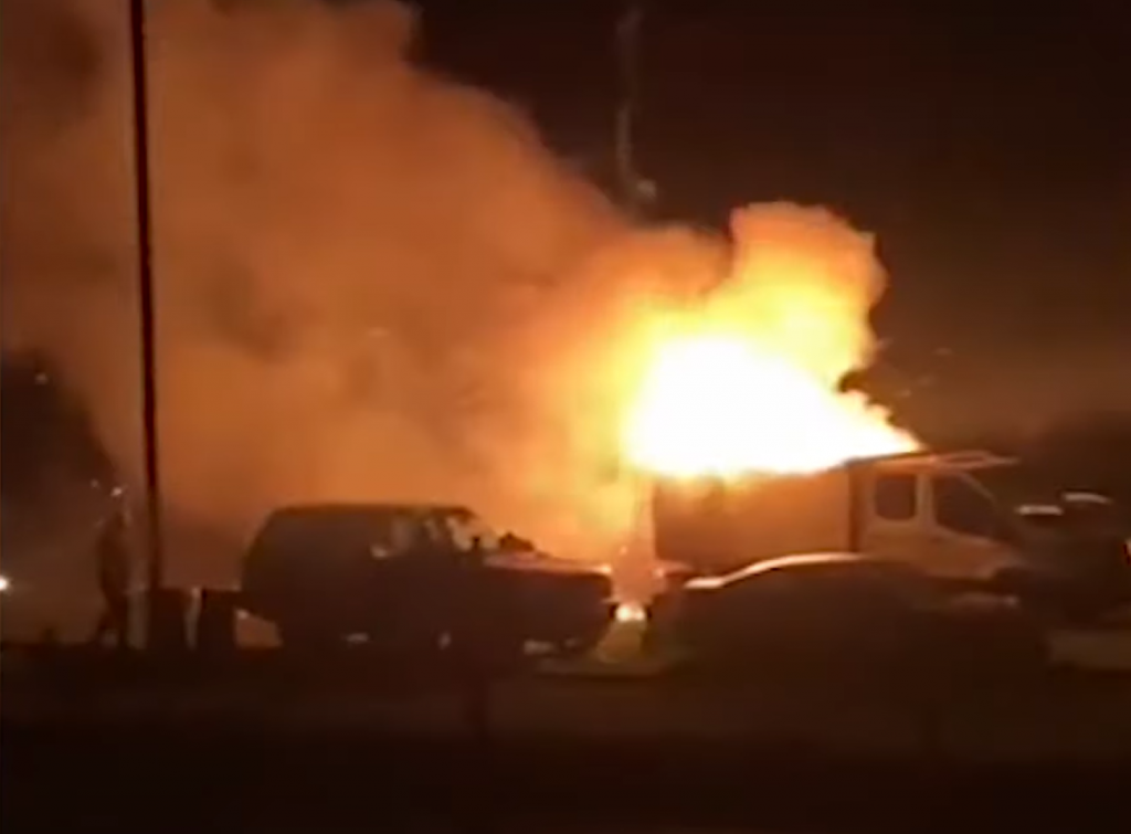 Fireworks truck explosion at Guy Fawkes Night race event in the United Kingdom