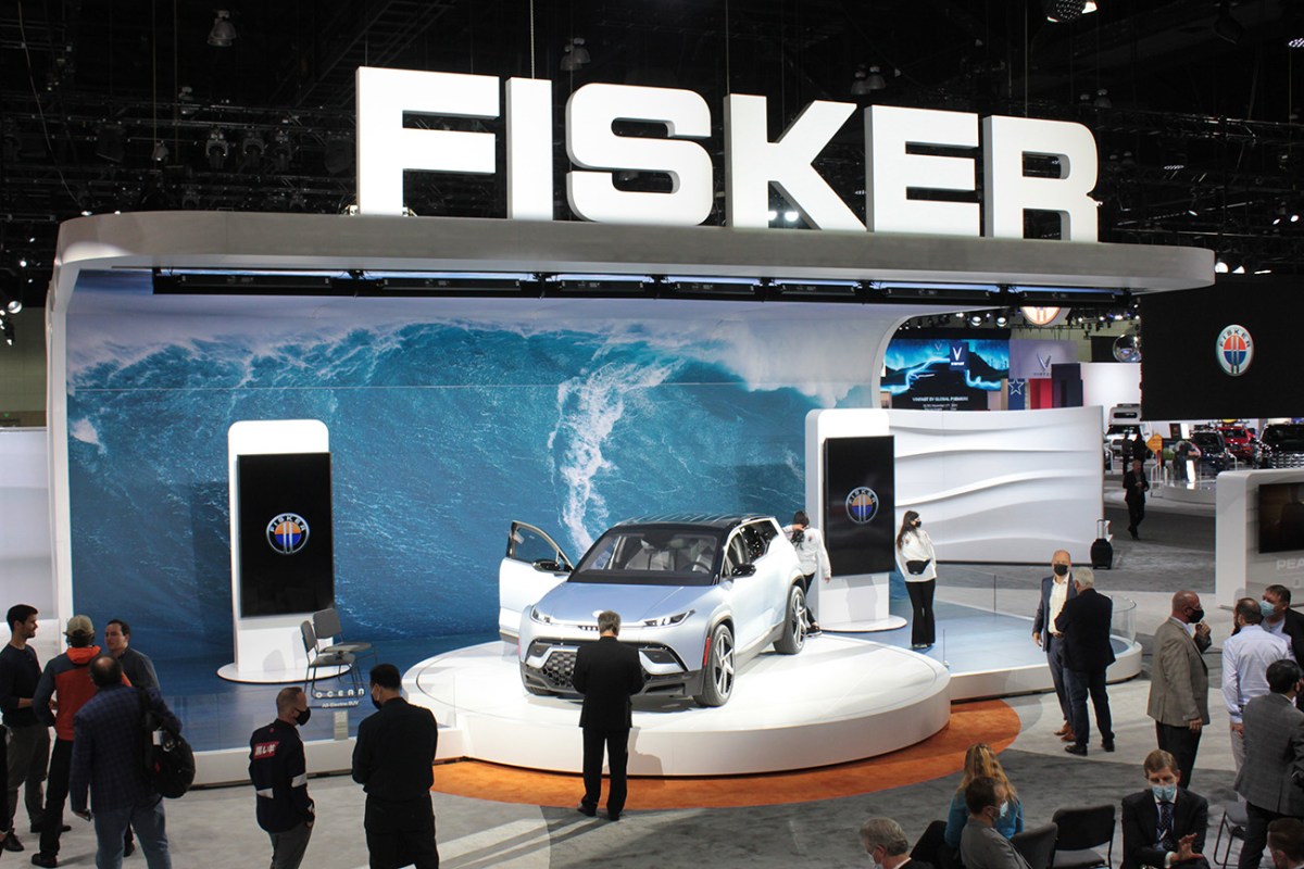 Fisker Ocean SUV at the Fisker Inc exhibit at the 2021 LA Auto Show
