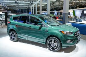 The Ford Kuga ST-Line compact SUV on display at the 2017 Brussels Expo in Belgium