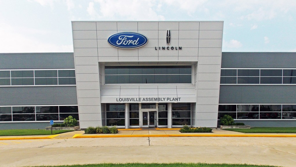 The front of the Ford Louisville Assembly Plant