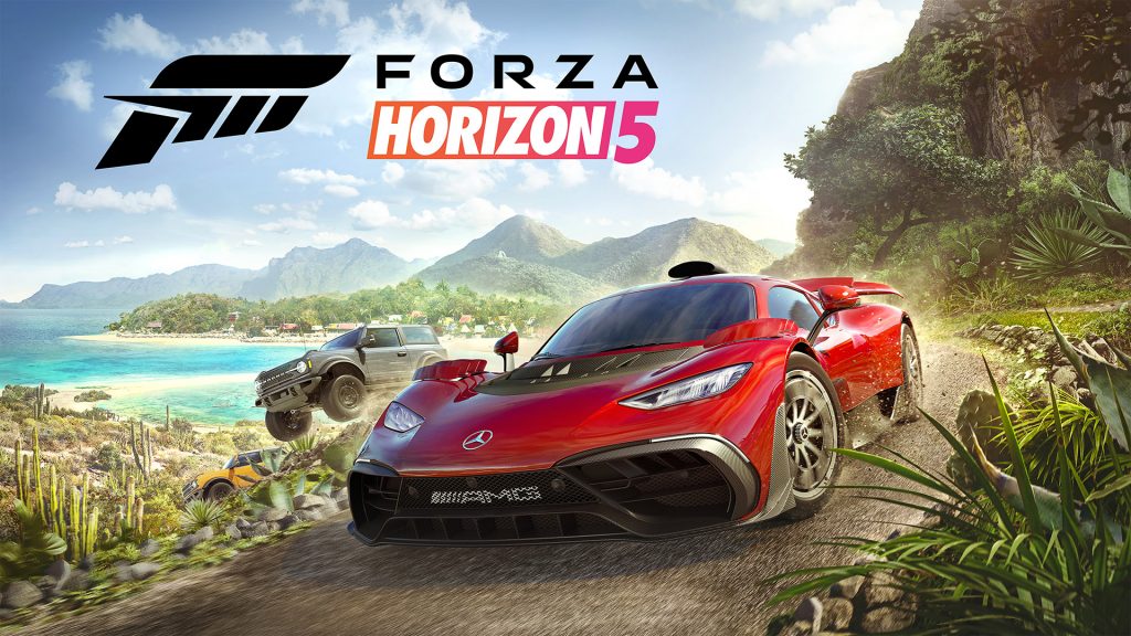 Forza Horizon 5 cover graphic featuring the AMG Project ONE