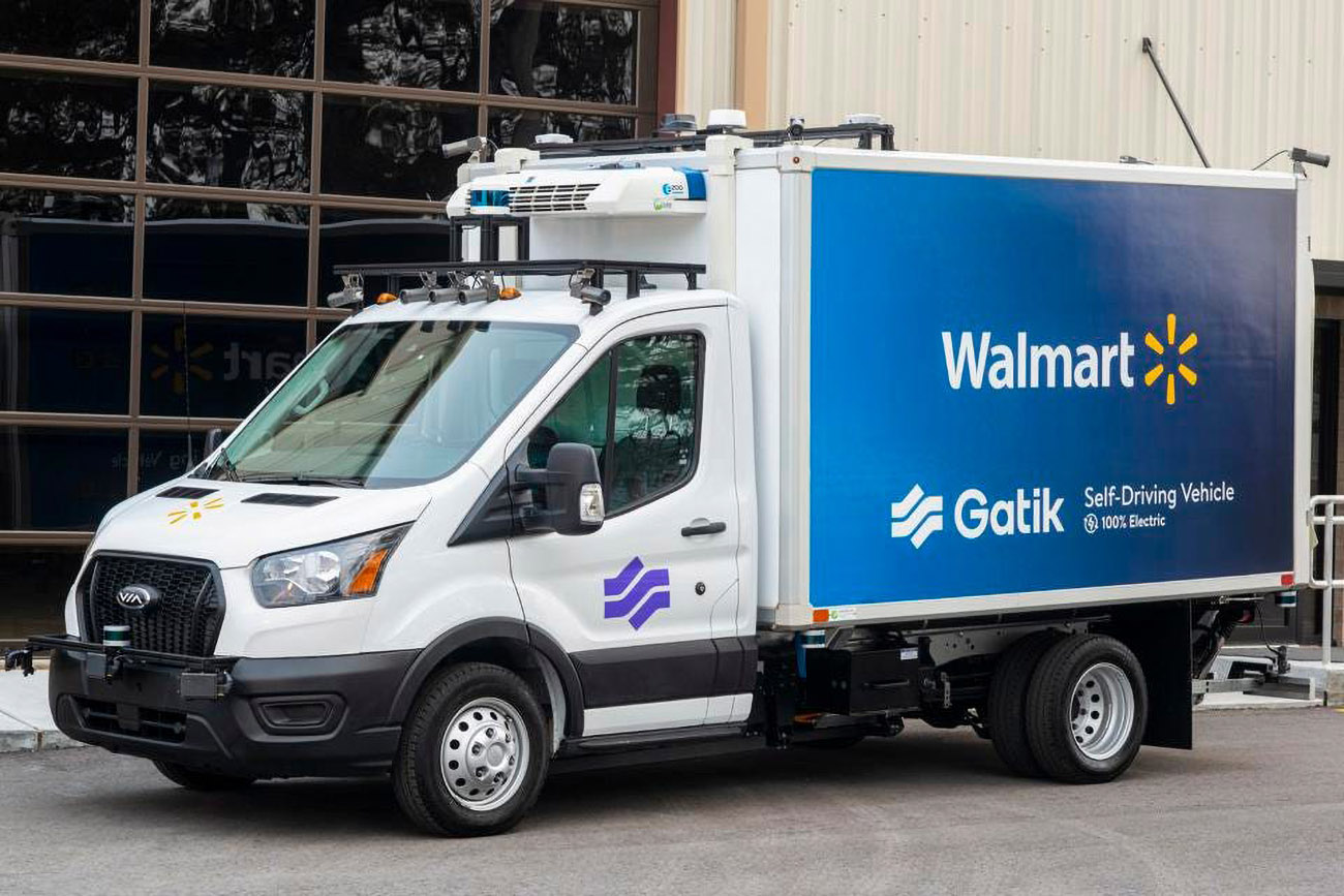 Gatik self-driving delivery truck with Walmart branding