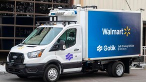Gatik self-driving delivery truck with Walmart branding