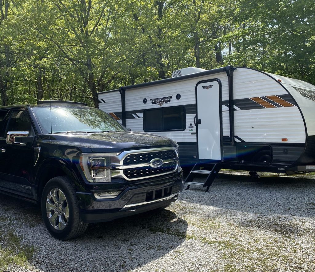 2021 Ford F-150 PowerBoost Hybrid with camper