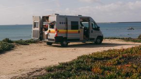 Indie Camper camper van by the water