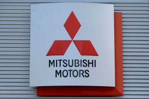 The Mitsubishi Motors automaker brand logo