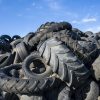 Pile of used tires that have been thrown away