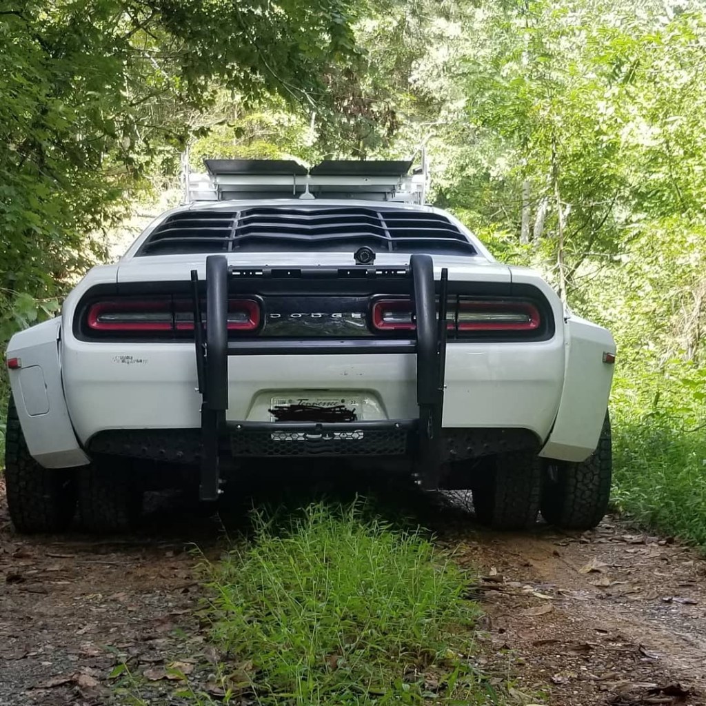 Rear end of Ray's Dodge Challenger Dually