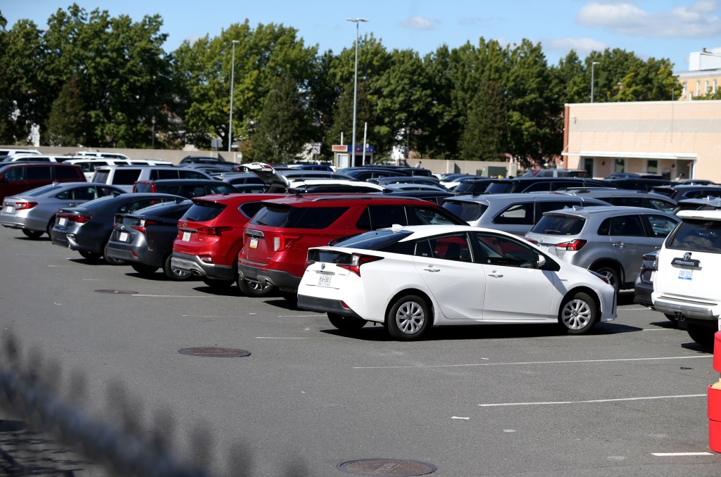 Rental cars parked in parking lot