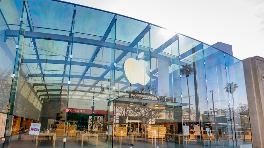 The front of the Apple Store in Santa Monica, CA. Recently it was revealed that Apple hired a former Tesla Autopilot software director. Is the Apple Car coming?