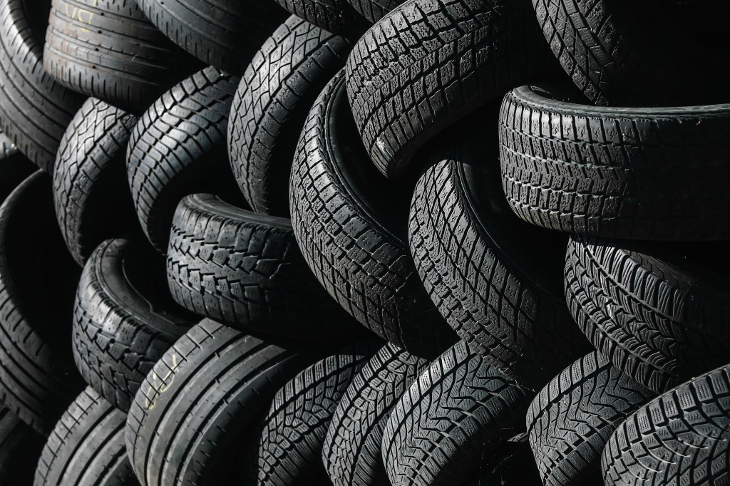 Stacks of rubber tires