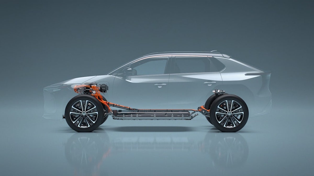 This 2022 Toyota bZ4X is nearly identical to the 2023 Subaru Solterra | Toyota
