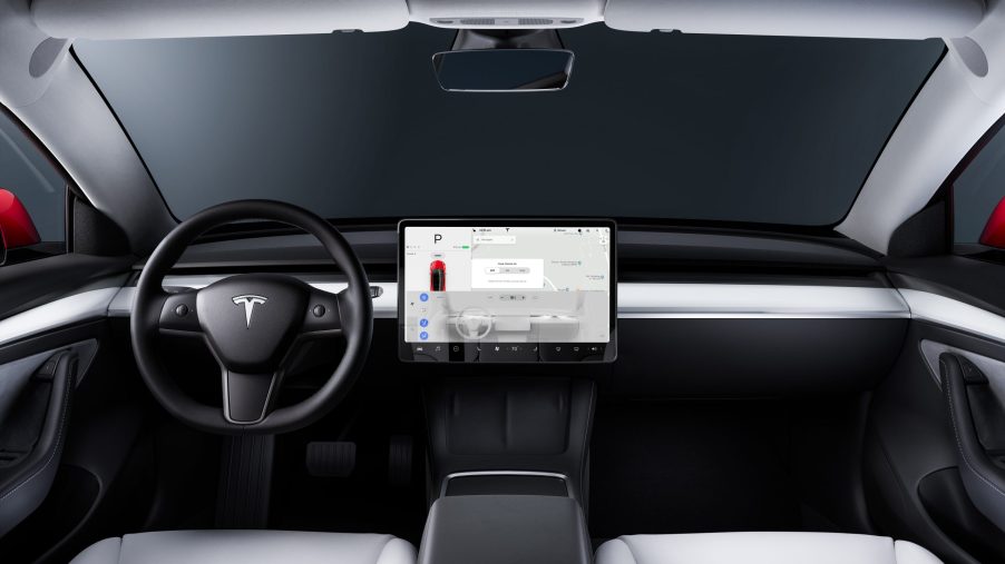 Tesla Model 3 with touchscreen