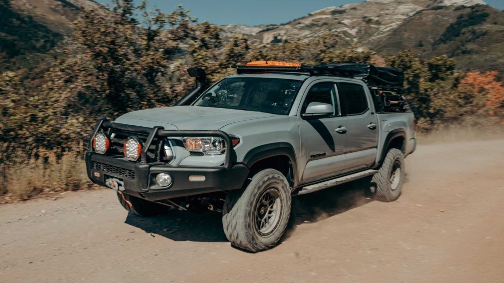 A Toyota Tacoma Overlanding concept pickup truck from SEMA 2021