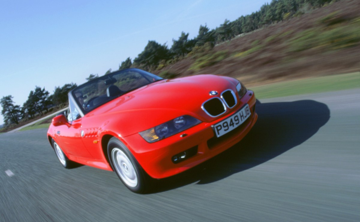 BMW Z3 driving on a road